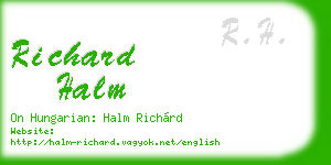 richard halm business card